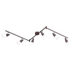 LED Deckenlampe, braun, verstellbar, bewegliche Arme, L 157 cm