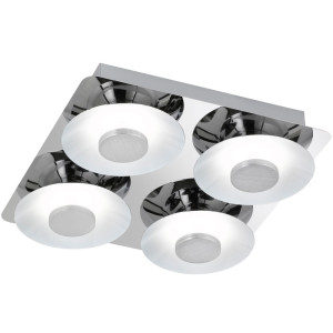 LED Deckenlampe, Chrom, dimmbar, L 30 cm, SPACE
