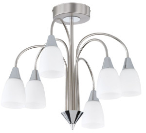 Traditionelle LED Deckenleuchte in Nickel matt/in Chrom