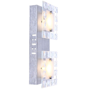 LED Wandleuchte, Aluminium silber, Glas,  L 28 cm