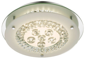 Elegante LED Deckenleuchte mit klaren Kristallen