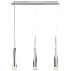 Pendelleuchte aus Nickel und Acryl satiniert