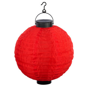 LED Solar Hängeleuchte, Lampion, rot, Kugel, 25,5 cm