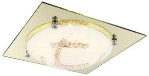 Elegante Deckenlampe aus Chrom mit amber Kristallen OSMOON