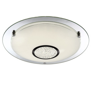 LED Deckenlampe, Chrom, Kristalle, Glas, 41,5 cm