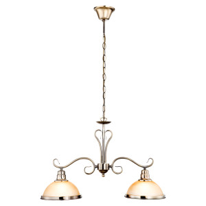 Hängeleuchte, Altmessing, Glas, amber, H 136 cm SASSARI