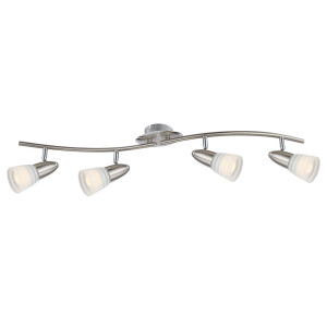 LED Deckenleuchte, nickel-matt, Chrom, Glas, Spot beweglich
