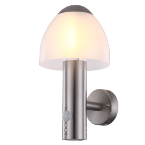 LED Wandleuchte, Edelstahl, Bewegungsmelder, H 28,5 cm,  MAIKE