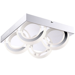 LED Deckenleuchte, Ring-Design, Chrom, satiniert, L 25 cm