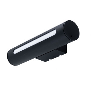 LED Wandlampe, Metall, schwarz, IP44, H 30 cm