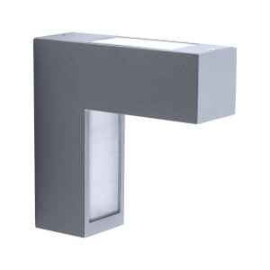LED Außen Wandleuchte, IP54, Aluminium, grau, H 15 cm
