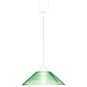 Aluminiumfarbige Pendelleuchte aus Glas