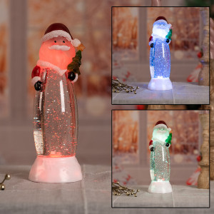 RGB LED Weihnachtsmann, Dekofigur, Farbwechsler, H 27 cm