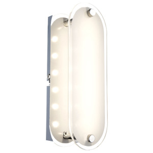 LED Wandleuchte, Glas satiniert klar, Chrom, L 19 cm