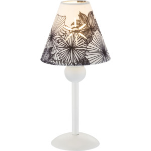 Tischleuchte, Textil, Blumen Design, H 25,8 cm