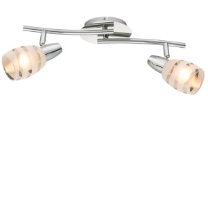 Deckenleuchte, Metall, Chrom, Glas, Spots beweglich