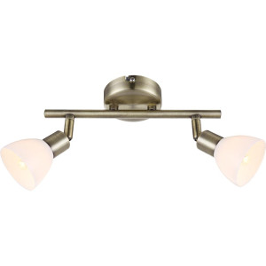 LED Deckenlampe, Messing, Spots beweglich, H 16,5 cm