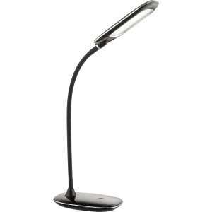 LED Tischlampe, Chrom, schwarz, Touchdimmer, Flexo-Spot