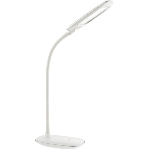 LED Tischlampe, Chrom, weiß, Touchdimmer, Flexo-Spot