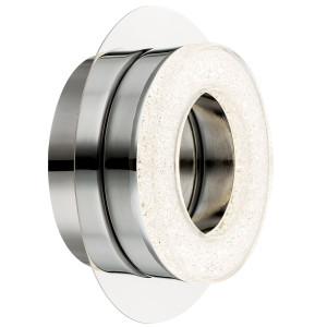 LED Decken- und Wandleuchte, Chrom, Kristalle klar, SPIKUR