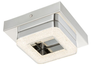 LED Decken-Wandlampe, Chrom, Kristalle, rund, MILEY