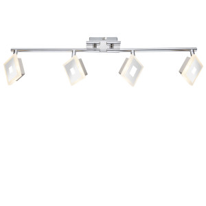 LED Deckenleuchte, Chrom, Spot, quadratisch, beweglich