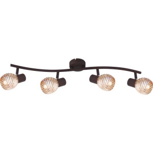 LED Deckenleuchte, rost, Glas amber, beweglich, L 65 cm, BECKY