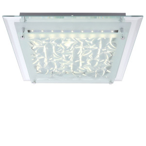 LED Deckenleuchte, Chrom, Glas, L 36 cm, ALGARVE