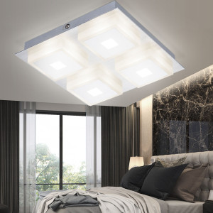 LED Deckenlampe, Acryl, Aluminium, silber, L 20 cm