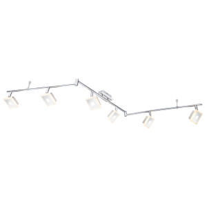 LED Deckenleuchte, Chrom, Spots beweglich, quadratisch