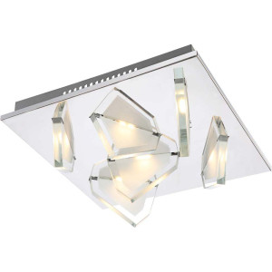 Adrette 27W LED Keller Deckenleuchte aus Chrom Glas weiß MIA