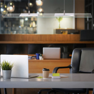 LED Pendelleuchte, Metall, Glas, Länge 100 cm, MAURA