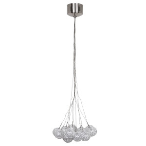 Elegante Pendelleuchte aus Edelstahl und Glas