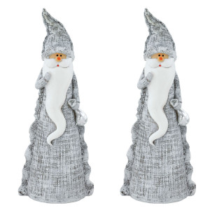2er Set Weihnachtsmänner mit Jutebeutel im Vintage Stil