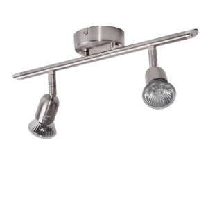 Deckenlampe mit zwei beweglichen Spots in silber SAMOS
