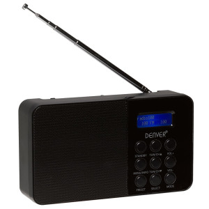 Schwarzes DAB+/UKW Radio mit Teleskopantenne