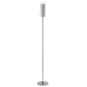 Standlampe, Metall, Glas, Grau, 1x E14 Fassung