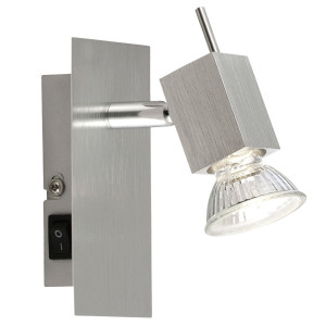 LED Wand Strahler aus Aluminium, eckig, mit Schalter, CAREA