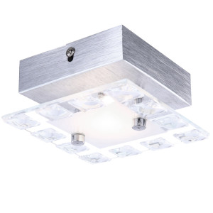 LED Wandleuchte, Kristall-Dekoration, ALU, Glas, L 12 cm