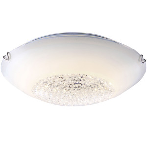 LED Deckenleuchte, Glas, Kristalle, rund, 40 cm, DELPHI