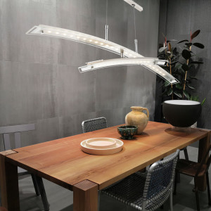 LED Pendellampe, Chrom, Glas, Touchdimmer, TJORVEN