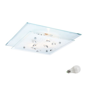 LED Deckenleuchte aus Chrom und Glas
