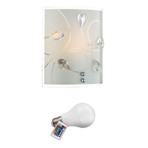 Moderne RGB LED Wandlampe mit klaren Kristallen