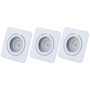 3x LED Einbaustrahler, schwenkbar,  Metall, 3W 350lm, D 5 cm