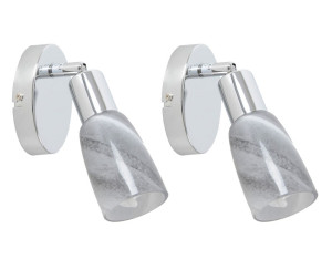 2er Set Wandstrahler mit beweglichem Spot
