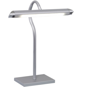 Hochwertige LED-Tischleuchte in silber mit beweglichem Spot