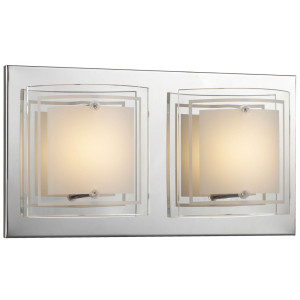 Design Wandleuchte aus Chrom und satinierten Glas