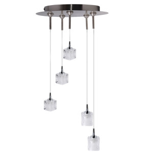 Würfel Design Pendellampe, 5 flammig, Höhe 130cm, JULIE