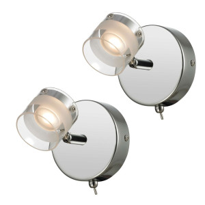 2er Set LED Wandleuchte mit beweglichem Spot ESTER