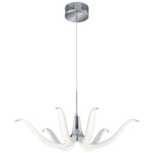 LED Hängeleuchte, chrom, weiß, 63 cm, ILEX